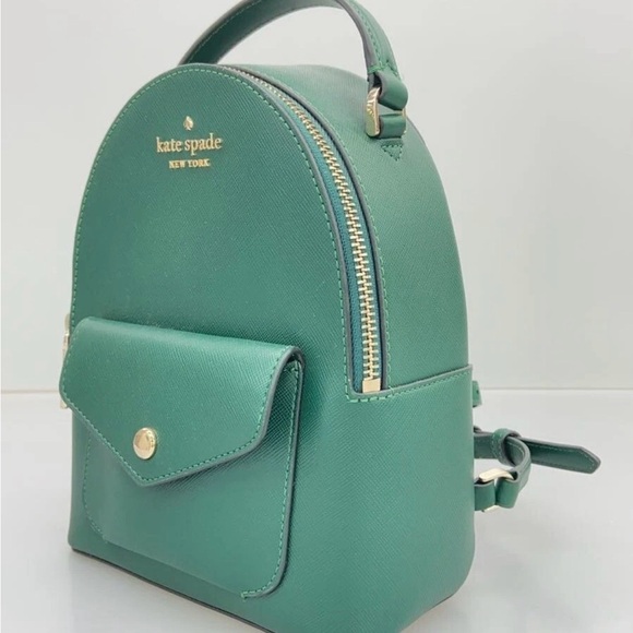 Kate Spade Schuyler mini backpack in the color Deep Jade green. - Picture 6 of 13